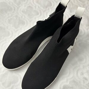 MICHAEL Michael Kors Black and White Knit Ankle Boots